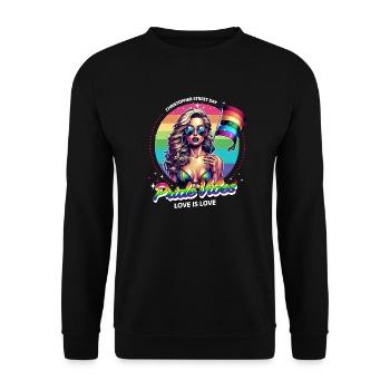 Pride Gay CSD Love LGBTQ Colors of the Rainbow - Unisex Sweatshirt - black - Front - Alina (178cm) & Michal (187cm)