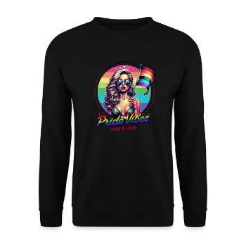 Pride Gay CSD Love LGBTQ Colors of the Rainbow - Unisex Sweatshirt - black - Front - Alina (178cm) & Michal (187cm)