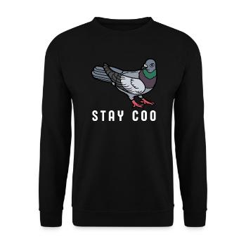 Stay Coo Bird | Funny Cool Pigeon Birding - Unisex Sweatshirt - black - Front - Alina (178cm) & Michal (187cm)