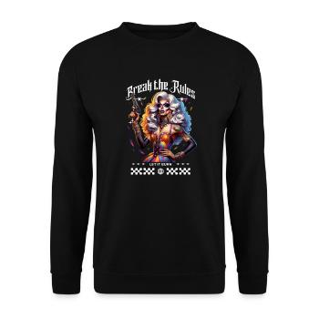 LGBTQ+ Pride: Break The Rules - Unisex Sweatshirt - black - Front - Alina (178cm) & Michal (187cm)