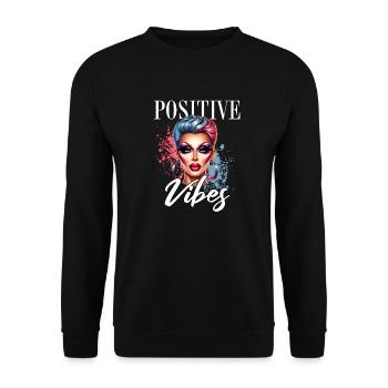 Positive Vibes LGBTQ+ Pride Artwork - Unisex Sweatshirt - black - Front - Alina (178cm) & Michal (187cm)