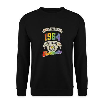 Vintage 1964 Geboren Limitierte Auflage - Unisex Pullover - Schwarz - Vorne - Alina (178cm) & Michal (187cm)