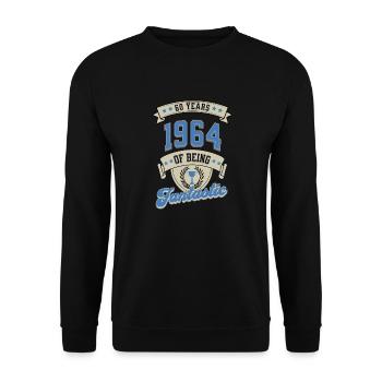 Vintage 1964 Geboren Limitierte Auflage - Unisex Pullover - Schwarz - Vorne - Alina (178cm) & Michal (187cm)