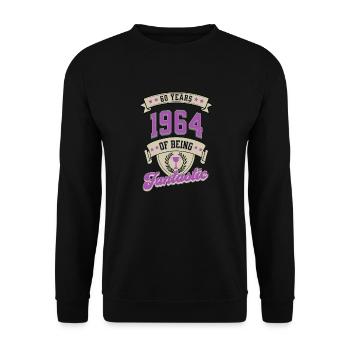 Vintage 1964 Geboren Limitierte Auflage - Unisex Pullover - Schwarz - Vorne - Alina (178cm) & Michal (187cm)