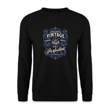 Vintage 1964 Geboren Limitierte Auflage - Unisex Pullover - Schwarz - Vorne - Alina (178cm) & Michal (187cm)