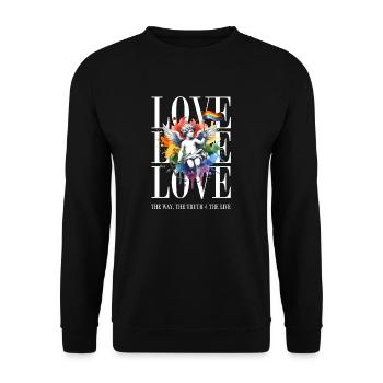 Love Is Love Pride Colors Of Rainbow Equality - Unisex Sweatshirt - black - Front - Alina (178cm) & Michal (187cm)