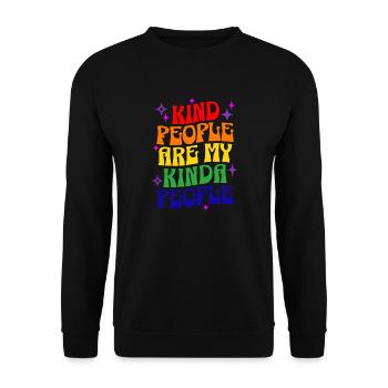 Love is Love, Gay Pride, LGBTQ+ - Unisex Sweatshirt - black - Front - Alina (178cm) & Michal (187cm)