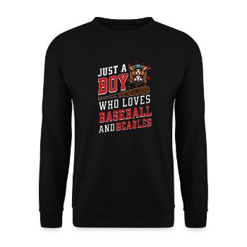 Juste un garçon qui aime le baseball et les beagles - Sweat-shirt Unisexe - noir - Devant - Alina (178cm) & Michal (187cm)