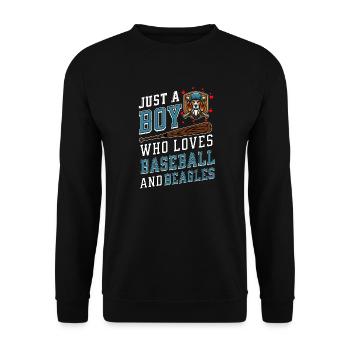 Juste un garçon qui aime le baseball et les beagles - Sweat-shirt Unisexe - noir - Devant - Alina (178cm) & Michal (187cm)