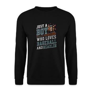 Juste un garçon qui aime le baseball et les beagles - Sweat-shirt Unisexe - noir - Devant - Alina (178cm) & Michal (187cm)