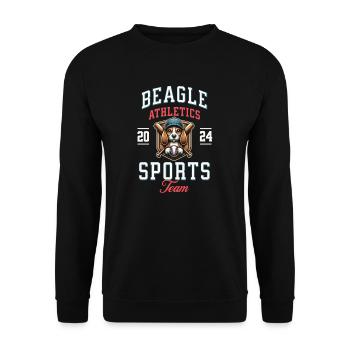 Baseball 2024 Beagle Sport - Einzigartiger Beagle - Unisex Pullover - Schwarz - Vorne - Alina (178cm) & Michal (187cm)