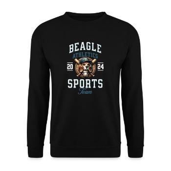 Baseball 2024 Beagle Sport - Einzigartiger Beagle - Unisex Pullover - Schwarz - Vorne - Alina (178cm) & Michal (187cm)