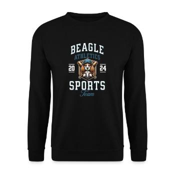Baseball 2024 Beagle Sport - Einzigartiger Beagle - Unisex Pullover - Schwarz - Vorne - Alina (178cm) & Michal (187cm)