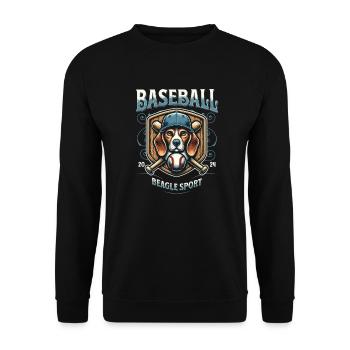 Baseball 2024 Beagle Sport - Einzigartiger Beagle - Unisex Pullover - Schwarz - Vorne - Alina (178cm) & Michal (187cm)