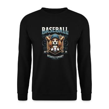 Baseball 2024 Beagle Sport - Einzigartiger Beagle - Unisex Pullover - Schwarz - Vorne - Alina (178cm) & Michal (187cm)