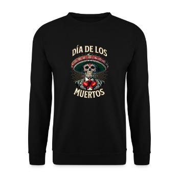 Dia de los Muertos Coloré - Sweat-shirt Unisexe - noir - Devant - Alina (178cm) & Michal (187cm)