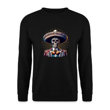 Dia de los Muertos Coloré - Sweat-shirt Unisexe - noir - Devant - Alina (178cm) & Michal (187cm)