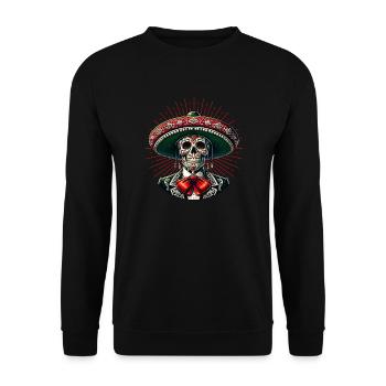 Dia de los Muertos Coloré - Sweat-shirt Unisexe - noir - Devant - Alina (178cm) & Michal (187cm)