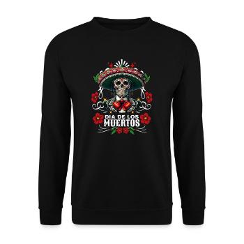 Dia de los Muertos Coloré - Sweat-shirt Unisexe - noir - Devant - Alina (178cm) & Michal (187cm)
