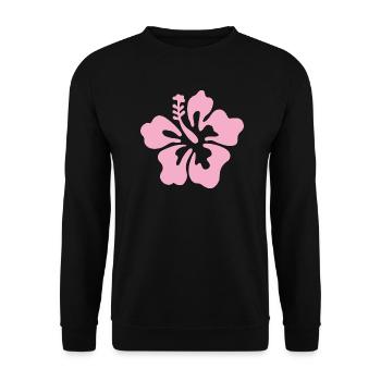 Hibiskus Flower - Light pink - Unisex Pullover - Schwarz - Vorne - Alina (178cm) & Michal (187cm)