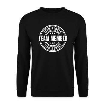 Tampon de membre de l’équipe - Sweat-shirt Unisexe - noir - Devant - Alina (178cm) & Michal (187cm)