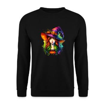 In einer Welt voller Prinzessinnen sei eine Hexe - Unisex Pullover - Schwarz - Vorne - Alina (178cm) & Michal (187cm)