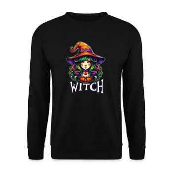 In einer Welt voller Prinzessinnen sei eine Hexe - Unisex Pullover - Schwarz - Vorne - Alina (178cm) & Michal (187cm)