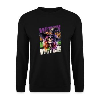 In einer Welt voller Prinzessinnen sei eine Hexe - Unisex Pullover - Schwarz - Vorne - Alina (178cm) & Michal (187cm)