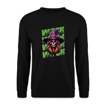 In einer Welt voller Prinzessinnen sei eine Hexe - Unisex Pullover - Schwarz - Vorne - Alina (178cm) & Michal (187cm)
