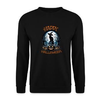Chat effrayé, pas de friandises, juste des tours d’Halloween - Sweat-shirt Unisexe - noir - Devant - Alina (178cm) & Michal (187cm)