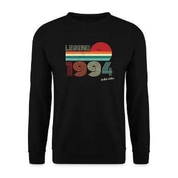 Legend 1994 Birthday Shirt Gift Anniversary - Unisex Sweatshirt - black - Front - Alina (178cm) & Michal (187cm)