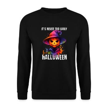 Il n’est jamais trop tôt pour un joyeux Halloween - Sweat-shirt Unisexe - noir - Devant - Alina (178cm) & Michal (187cm)