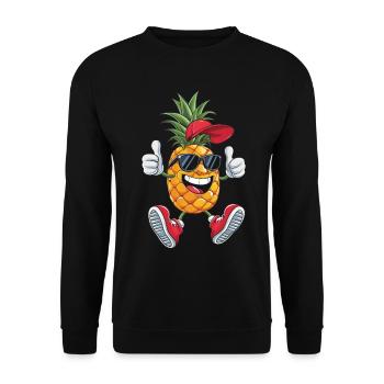 Ananas - Unisex Pullover - Schwarz - Vorne - Alina (178cm) & Michal (187cm)