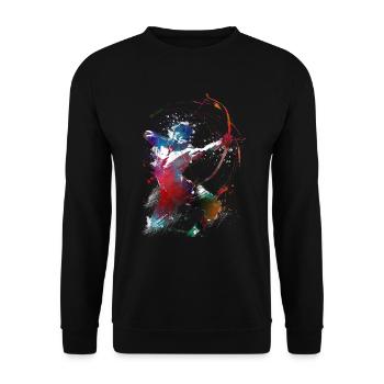 Bogenschießen Sport Kunst #archery - Unisex Pullover - Schwarz - Vorne - Alina (178cm) & Michal (187cm)