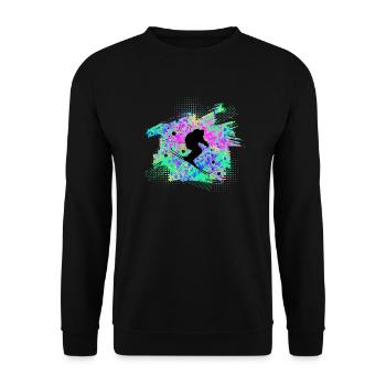 skier - Unisex Sweatshirt - black - Front - Alina (178cm) & Michal (187cm)