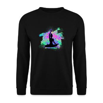 yoga - Unisex Sweatshirt - black - Front - Alina (178cm) & Michal (187cm)