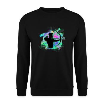 Bogenschiessen - Unisex Pullover - Schwarz - Vorne - Alina (178cm) & Michal (187cm)