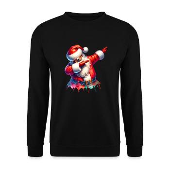 Ho Ho Ho Joyeux Noël, Équipe du Père Noël - Sweat-shirt Unisexe - noir - Devant - Alina (178cm) & Michal (187cm)