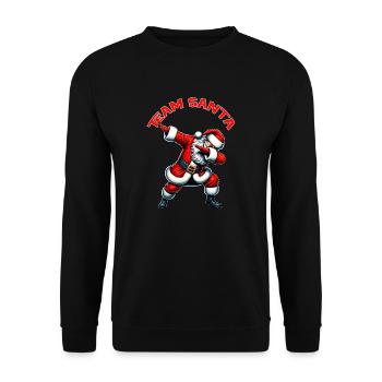 Ho Ho Ho Joyeux Noël, Équipe du Père Noël - Sweat-shirt Unisexe - noir - Devant - Alina (178cm) & Michal (187cm)