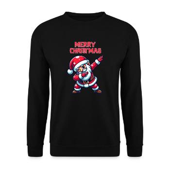 Ho Ho Ho Joyeux Noël, Équipe du Père Noël - Sweat-shirt Unisexe - noir - Devant - Alina (178cm) & Michal (187cm)