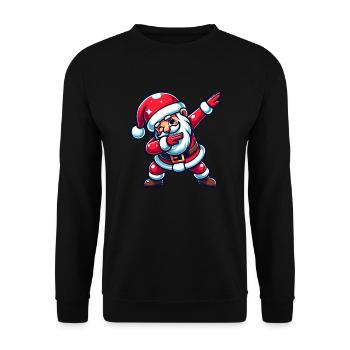 Ho Ho Ho Joyeux Noël, Équipe du Père Noël - Sweat-shirt Unisexe - noir - Devant - Alina (178cm) & Michal (187cm)