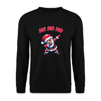 Ho Ho Ho Joyeux Noël, Équipe du Père Noël - Sweat-shirt Unisexe - noir - Devant - Alina (178cm) & Michal (187cm)