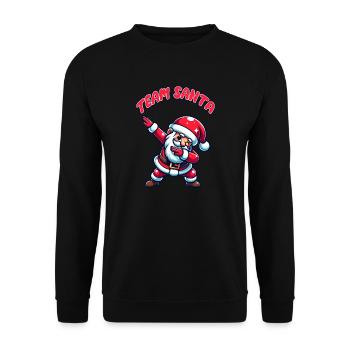 Ho Ho Ho Joyeux Noël, Équipe du Père Noël - Sweat-shirt Unisexe - noir - Devant - Alina (178cm) & Michal (187cm)