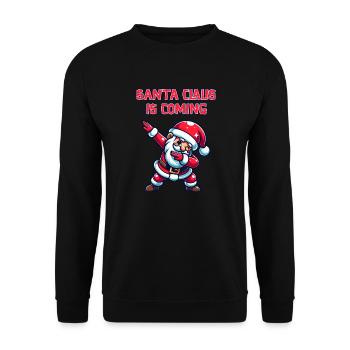 Ho Ho Ho Joyeux Noël, Équipe du Père Noël - Sweat-shirt Unisexe - noir - Devant - Alina (178cm) & Michal (187cm)