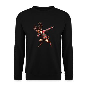 Team Rudolph Merry Christmas Joy - Unisex Sweatshirt - black - Front - Alina (178cm) & Michal (187cm)
