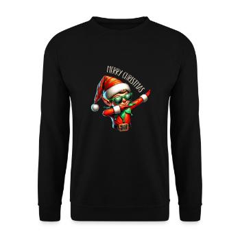 Christmas Is Coming Merry Christmas Elf - Unisex Sweatshirt - black - Front - Alina (178cm) & Michal (187cm)