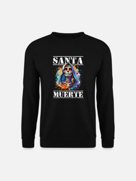 Santa Muerte Karnival Halloween Día de los Muertes - Unisex Pullover - Schwarz