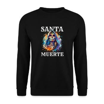 Santa Muerte pour le carnaval, Halloween et le Día de - Sweat-shirt Unisexe - noir - Devant - Alina (178cm) & Michal (187cm)