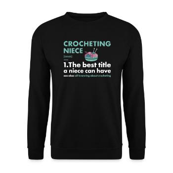 Crocheteuse Nièce Définition Crochet - Sweat-shirt Unisexe - noir - Devant - Alina (178cm) & Michal (187cm)