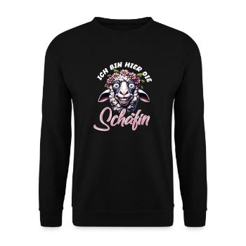 Kölle Alaaf I'm Here The Sheep Fun - Unisex Sweatshirt - black - Front - Alina (178cm) & Michal (187cm)